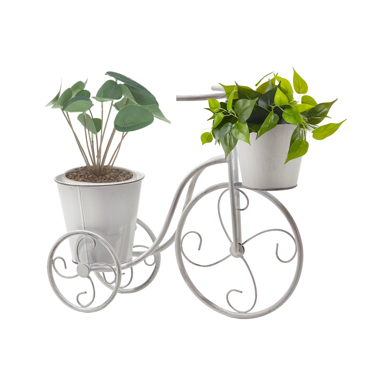 VESTIAMO CASA GIARDINO - Portavasi Decorativo 2 Posti a Forma di Bicicletta - h33x38x13 cm